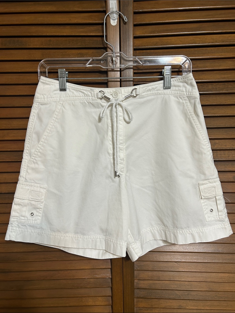 Talbots White Cargo Drawstring Shorts Size 6